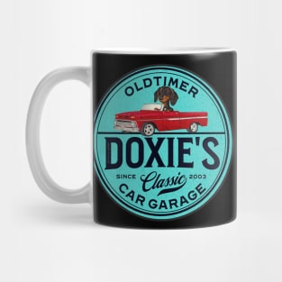 Dachshund's Old Time Garage Mug